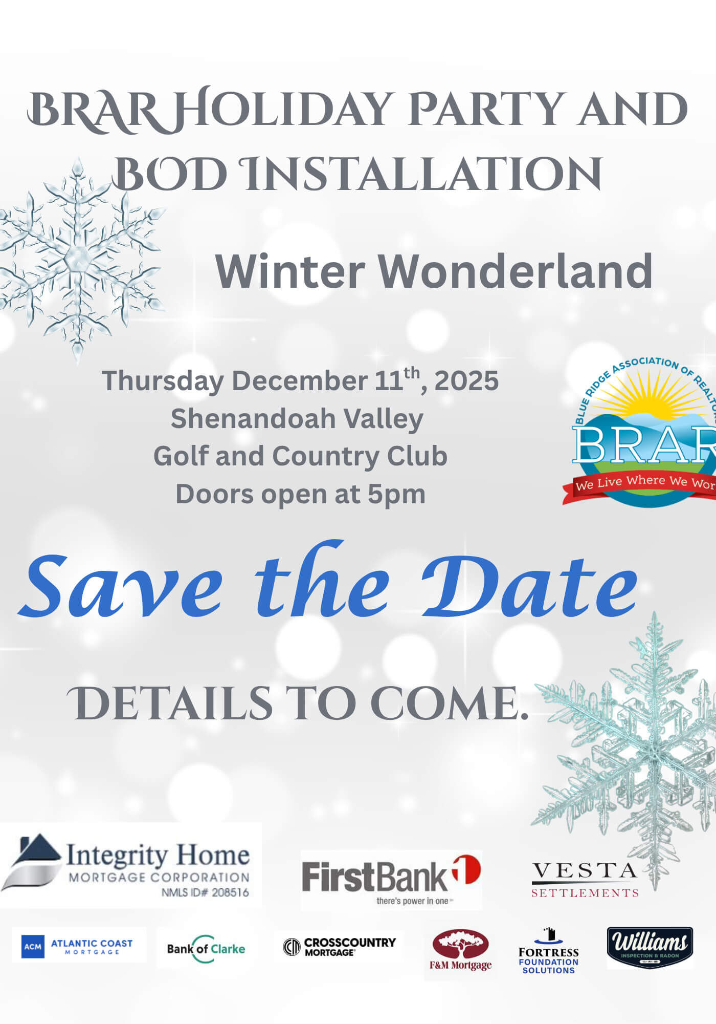 BRAR Holiday Party and BOD Installation